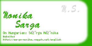 monika sarga business card